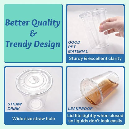 Homestockplus 15 oz Clear PET Plastic Cups - Image 4