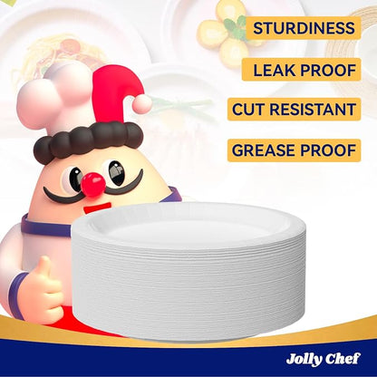 JOLLY CHEF10 inch 140 Pack Disposable Paper Plates, Soak Proof, Cut Proof - Image 2