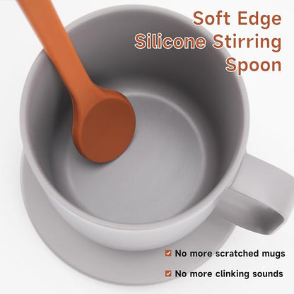 2PCs Silicone Stirring Spoons for Coffee Tea | 6.85-Inch Coffee&Espresso Spoons - Image 2