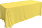 LA Linen Polyester Poplin Washable Rectangular Tablecloth, Stain and Wrinkle Resistant Table Cover 90x132, Fabric Table Cloth for Dinning, Kitchen, Party, Holiday 90 by 132-Inch, Yellow Light
