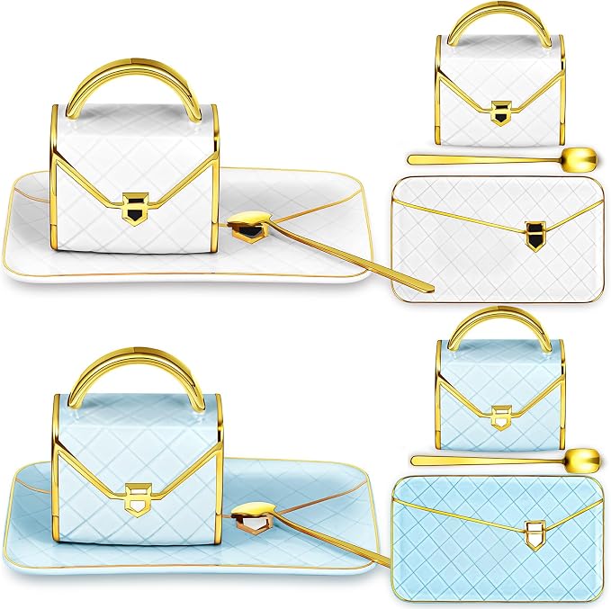 Zubebe 2 Sets Coffee Mug Elegant Handbag Shaped Cup Modern Ceramic Purse Mug by Zubebe