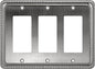 Henne Bery Rope Edge Decorative Wall Plate Switch Plate Outlet Cover (Triple Decorator, Heirloom Silver)