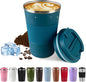 Vacuum Insulated Stainless Steel Travel Coffee Mug, Leak Proof Cup by SPLMIFA