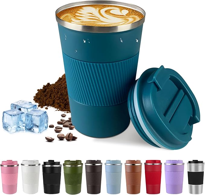 Vacuum Insulated Stainless Steel Travel Coffee Mug, Leak Proof Cup by SPLMIFA