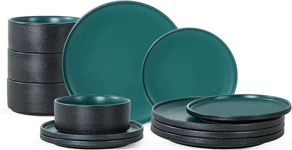 12 Piece Ceramic Plates and Bowls Sets by Shrynxal