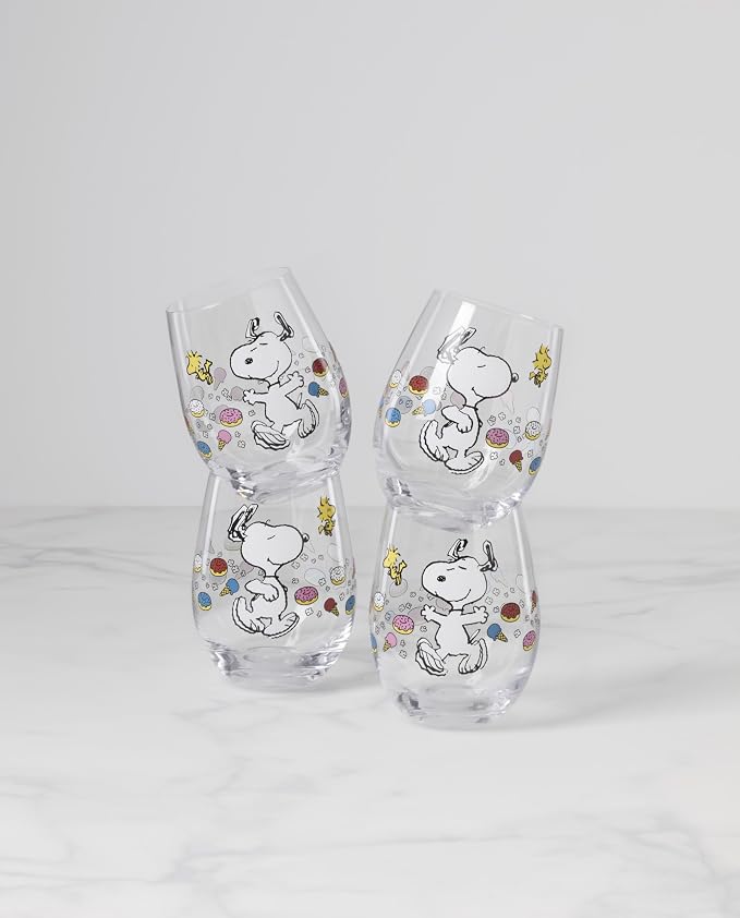 Lenox Chef Snoopy Glass Tumblers, drinking glasses - Image 2