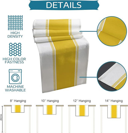 Yellow Table Runners 108 inches Long, Modern Stripes Table Runner Farmhouse - Image 7