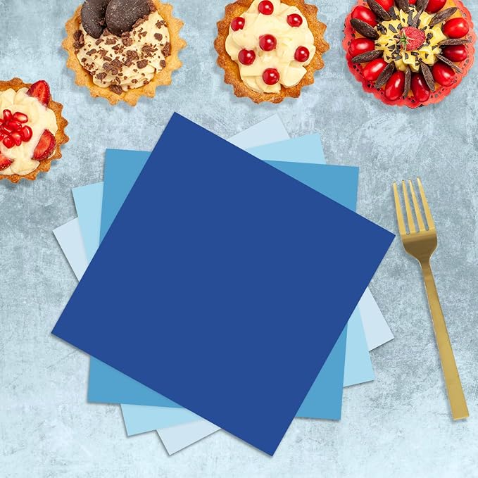 60 PCS Blue Paper Plates, Light Blue Plates and Napkins Party Supplies - Image 5