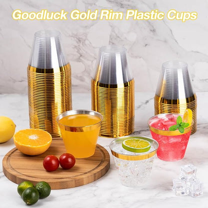 Goodluck 200PCS 9oz Gold Plastic Cups - Image 6