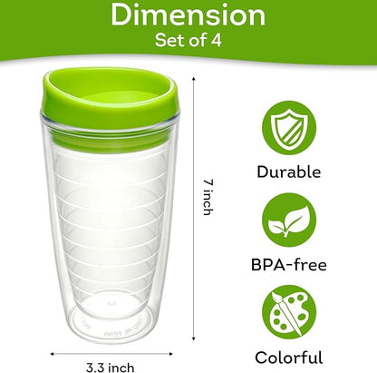 Lily's Home Set of 4 Double Wall 16oz Travel Cups - Image 2