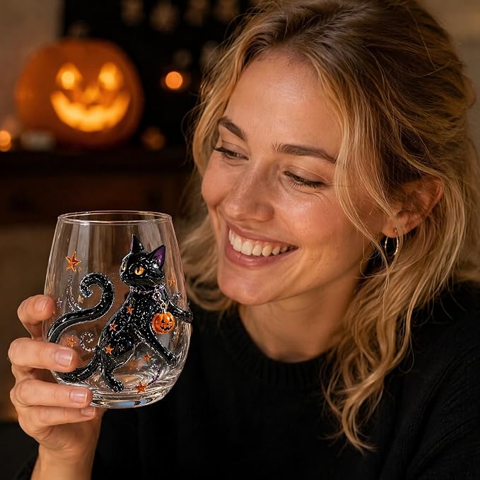 3D Halloween Artisan Glassware Collection, Halloween Artisan Glass Cups | - Image 9