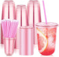 KesaPlan 100 Pack 16 oz Pink Plastic Party Cups by KesaPlan