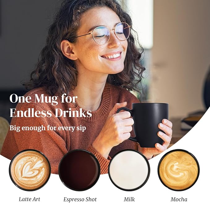 DOWAN Coffee Mugs, 16 oz Ceramic Coffee Cups - Image 5
