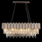 L35.4 Linear Modern Crystal Chandeliers Luxury Nickel Rectangle Chandelier for Dining Room Contemporary Oval Raindrop Pendant Ceiling Light Fixture for Kitchen Island Entryway Foyer 10 Lights