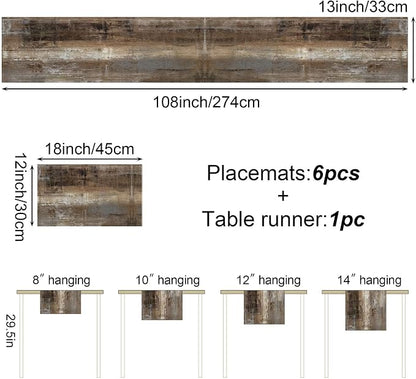 Brown and Grey Abstract Modern Table Runner 108 Inches Long - Image 4