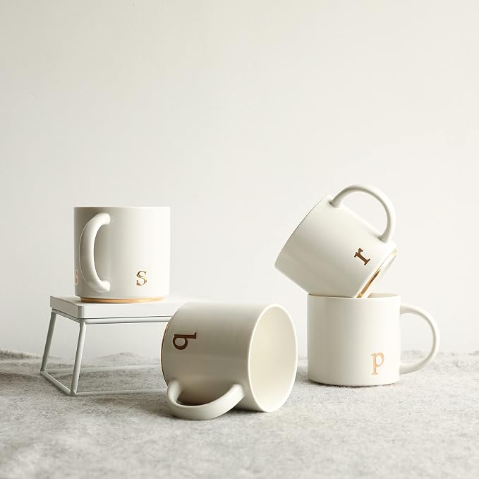 COLLECTIVE HOME Ceramic Coffee Mug, 15 oz Monogram Cup - Image 7