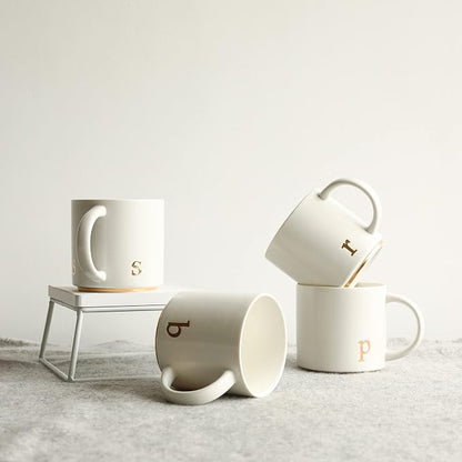 COLLECTIVE HOME Ceramic Coffee Mug, 15 oz Monogram Cup - Image 7