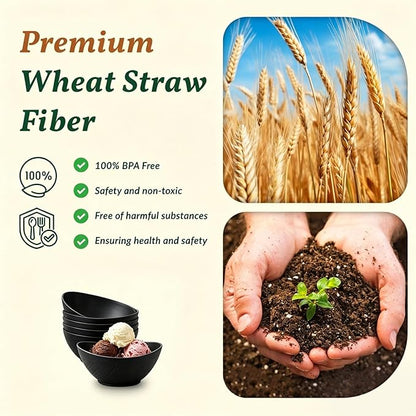 Wheat Straw Bowls 10 OZ Small Bowls Unbreakable Small Serving Bowls - Image 3