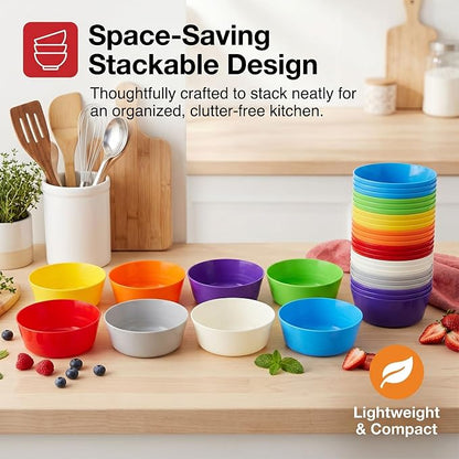 Frcctre 24 Pack Kids Plastic Bowls, 11 Oz Unbreakable Children Bowls Set - Image 4