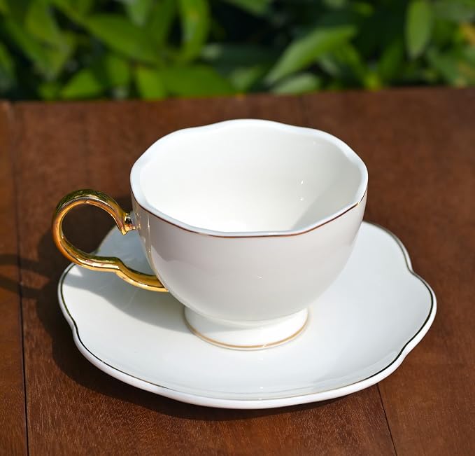 British Coffee Cup 3 Piece Set（6.8oz） Household Fashional Tea Cup - Image 8