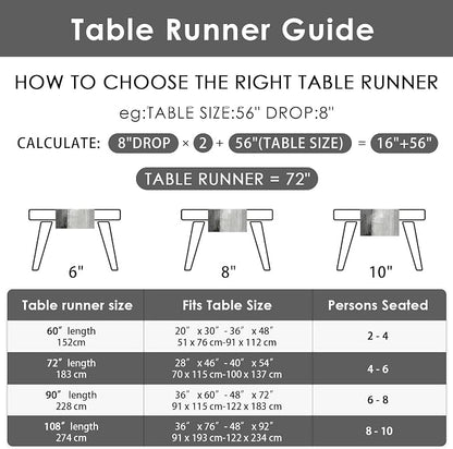 Emvency Table Runner, 13x72 Inch, Abstract Farmhouse Painting | Art Grey Dining - Image 6