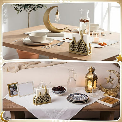 Eid Gold Napkin Holder for Tables Classical for Islamic Ramadan Holiday Napkin - Image 5