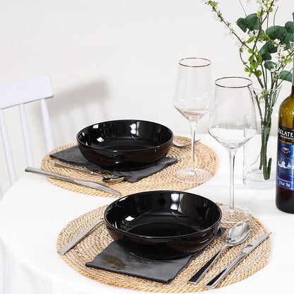 Selamica Ceramic Pasta Bowls Set of 4, Large Salad Bowl - Image 6