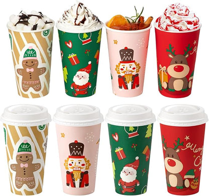 Fit Meal Prep 50 Pack 16 oz Christmas Disposable Coffee Cups by FMPBRANDS