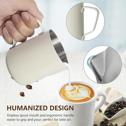 HOOMIL Milk Frothing Pitcher, 12oz/20oz/32oz 304 Stainless Steel | Steaming - Image 4