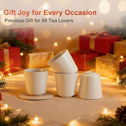 6.7 Ounce Janpanese Tea Cup Set of 4, Handle-less Espresso Cups Set - Image 6