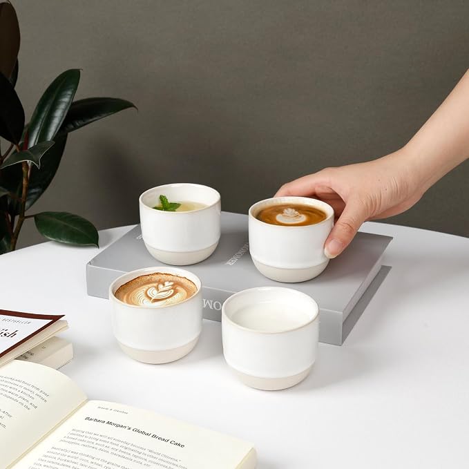 Ceramic Espresso Cups Set, Espresso Coffee Mugs, Special Glazed Demitasse Cups - Image 3