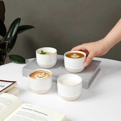 Ceramic Espresso Cups Set, Espresso Coffee Mugs, Special Glazed Demitasse Cups - Image 3