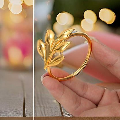 Set of 50 Leaf Napkin Rings Metal Gold Leaf Napkin Ring, Metal Napkin Rings - Image 5