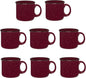 Set of 8 Ceramic Campfire Mugs – 15 Oz, Maroon – Coffee & Tea Cups by GiftsbyDesign