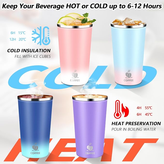 Insulated Travel Coffee Mug Reusable Coffee Tumbler Cup - Image 4