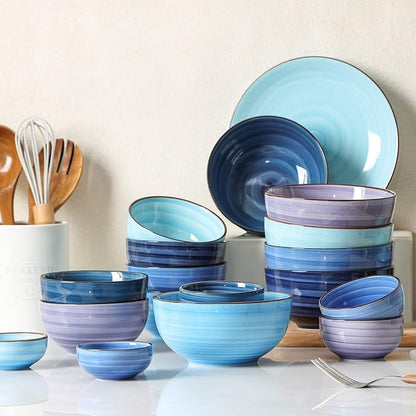 Selamica Ceramic Mini Bowls, 4 OZ Dipping Bowls, 3.5 Inch Gradient Blue Set of 6 - Image 5