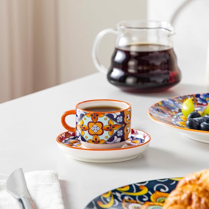 vancasso 2.5 Oz Stackable Espresso Cup Set of 4, Ceramic - Image 6