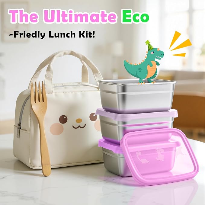 3-Pack Stainless Steel Snack Containers - Image 8