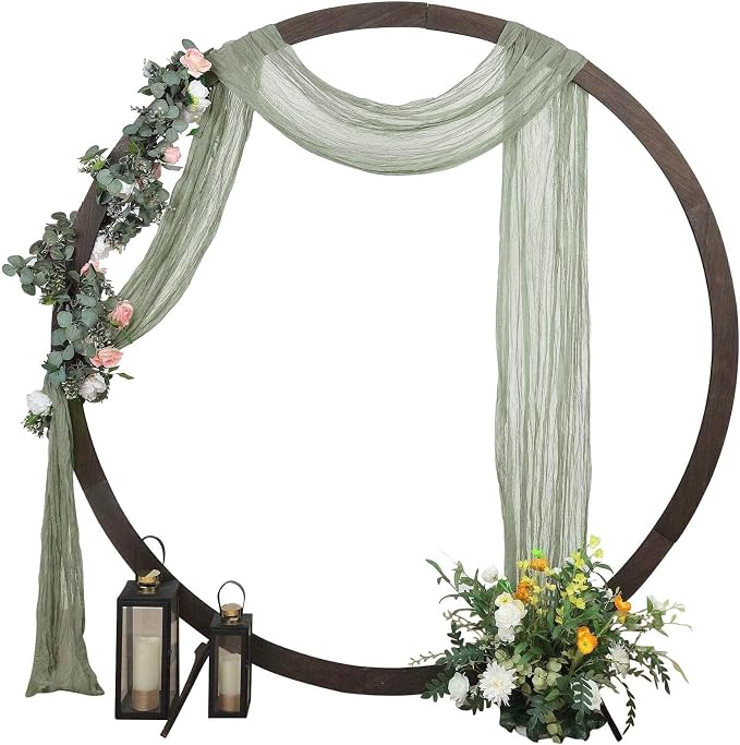 Efavormart 20ft Dusty Sage Gauze Cheesecloth Wedding Arch Drapery Fabric - Image 7