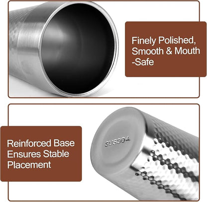 4Pack Stainless Steel Cups, 16oz 450ml Double Wall Drinking Glasses | Reusable - Image 5