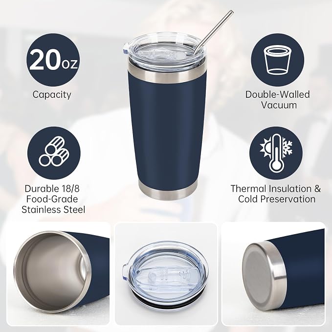 IEOVIEE 32 Pack 20oz Stainless Steel Insulated Bulk Tumblers - Image 5