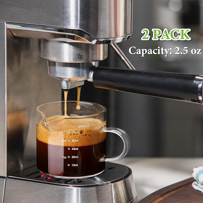 Mfacoy 2 Pack Measuring Cups, 75ML Espresso Cups - Image 3