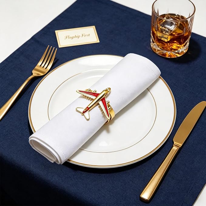 Airplane Napkin Rings Set of 12 - Image 2
