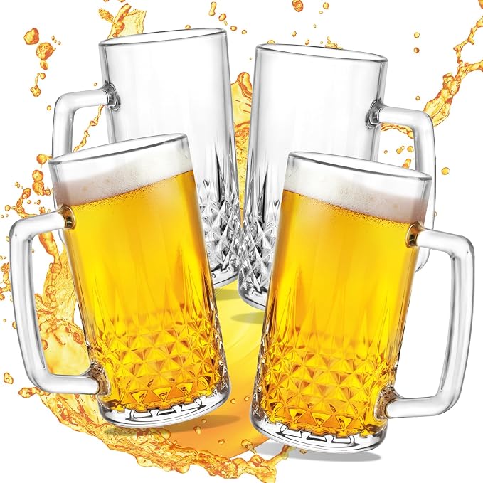 4 Pack Beer Mugs For Freezer, Double Wall Insulated Glasses – Freezer Mugs by Unknown