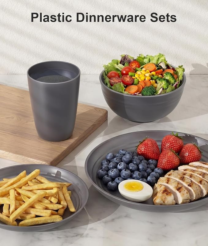 Quatish 24 Piece Plates and Bowls Sets - Image 4
