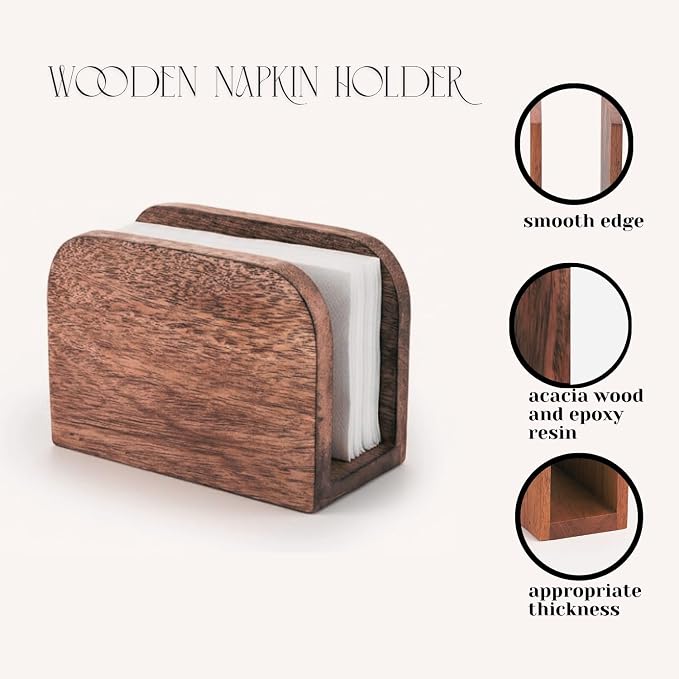 Premium Mango Wood Napkin Holder - Image 2