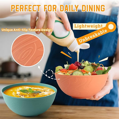 Wheat Straw Bowls Unbreakable Salad Bowls 40 OZ Thick Large Cereal Bowls - Image 5