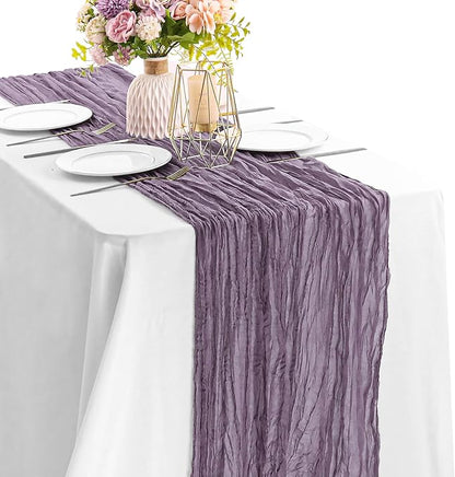 Grape 10FT Cheesecloth Table Runner Boho Gauze Fabric Table Runner Rustic Sheer by JALANCY