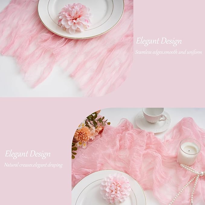 Pink Cheesecloth Table Runner Summer Halloween Christmas 10Ft Cheese Cloth - Image 4