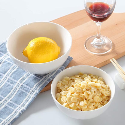 Foraineam 12 Pack 10 Ounces Porcelain Small Bowl Set White Round Bowls - Image 4